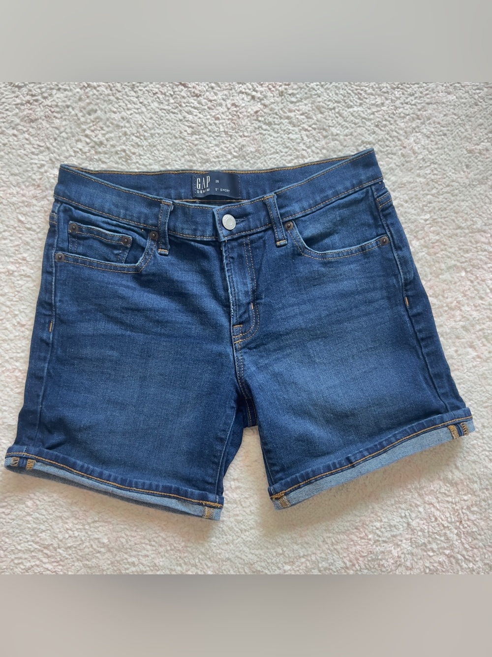 GAP Women's Midnight Blue Rolled-Hem Denim Shorts